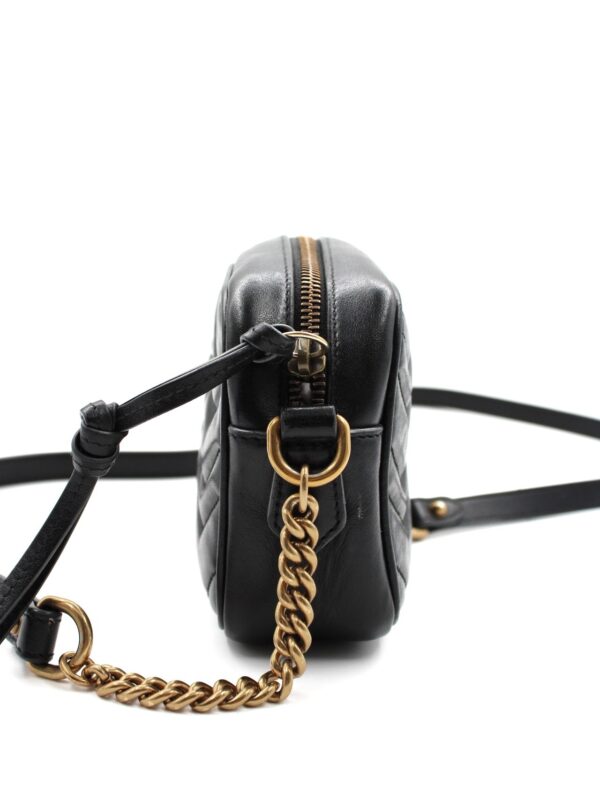 Tracolla mini Gucci Marmont in pelle nera