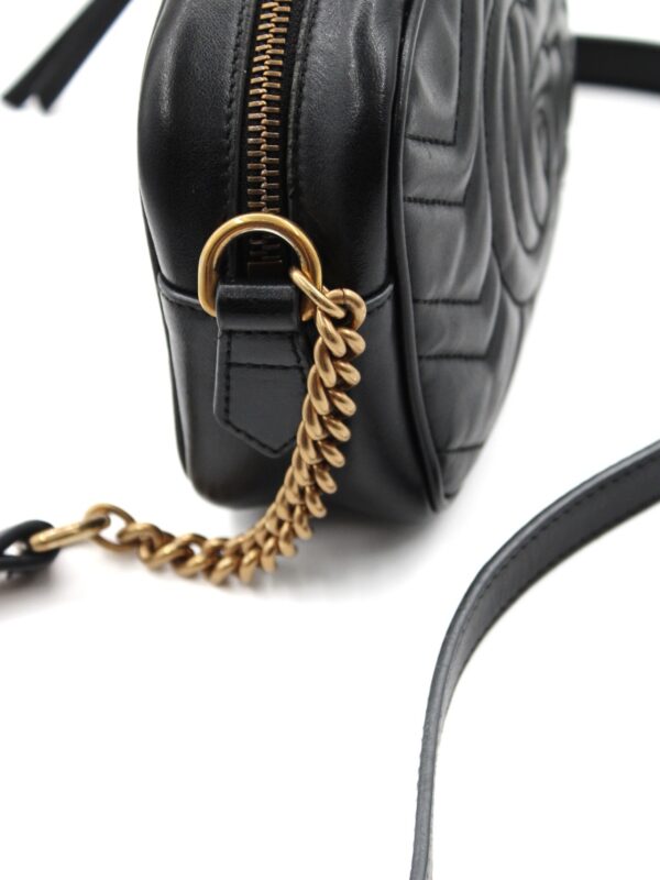 Tracolla mini Gucci Marmont in pelle nera
