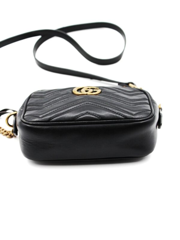 Tracolla mini Gucci Marmont in pelle nera