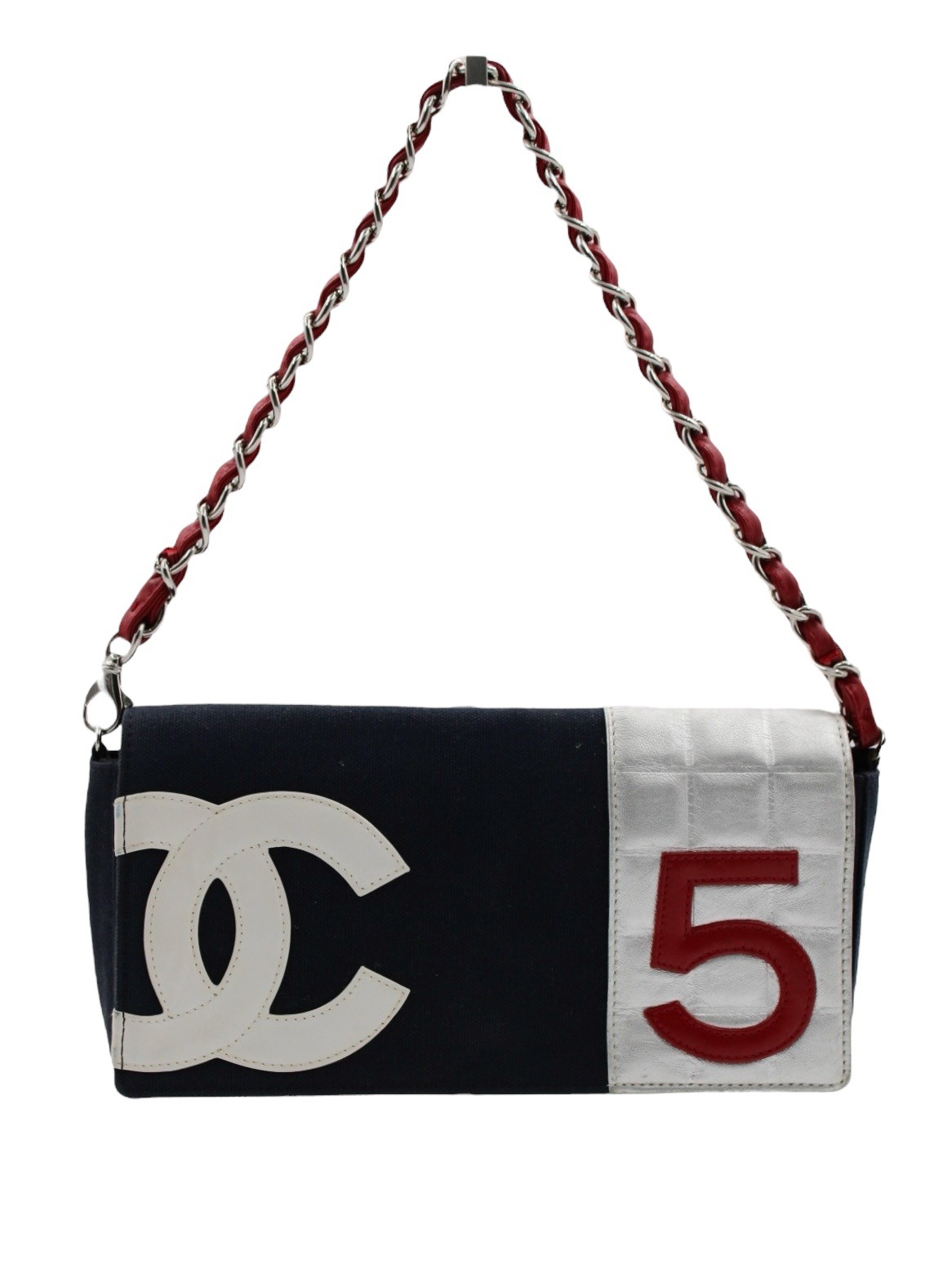 Borsa Chanel Vintage N.5 Blu e Rossa thumb