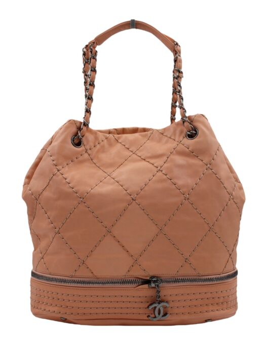 Secchiello Chanel Expandable in Pelle Salmone