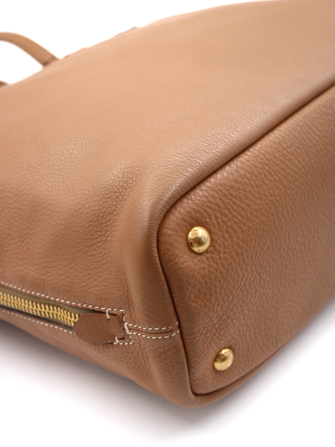 Shopper Prada in pelle martellata caramello thumb