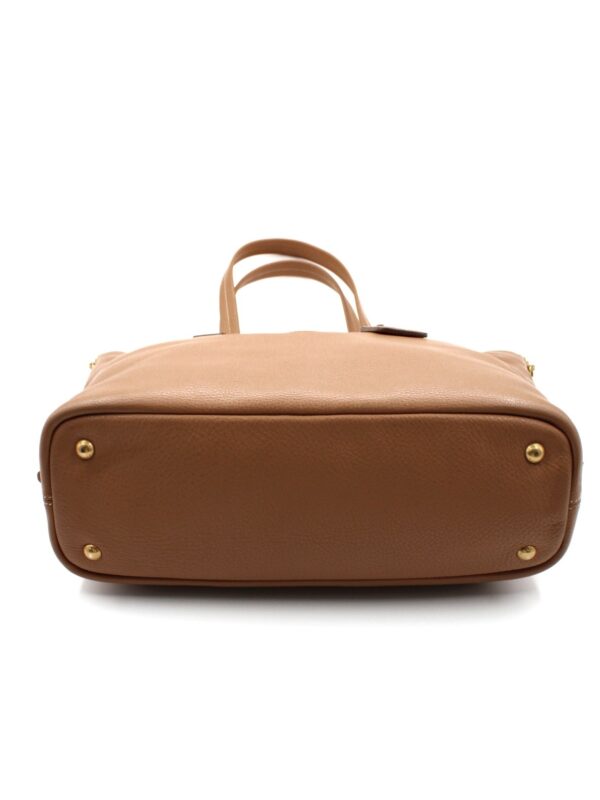 Shopper Prada in pelle martellata caramello