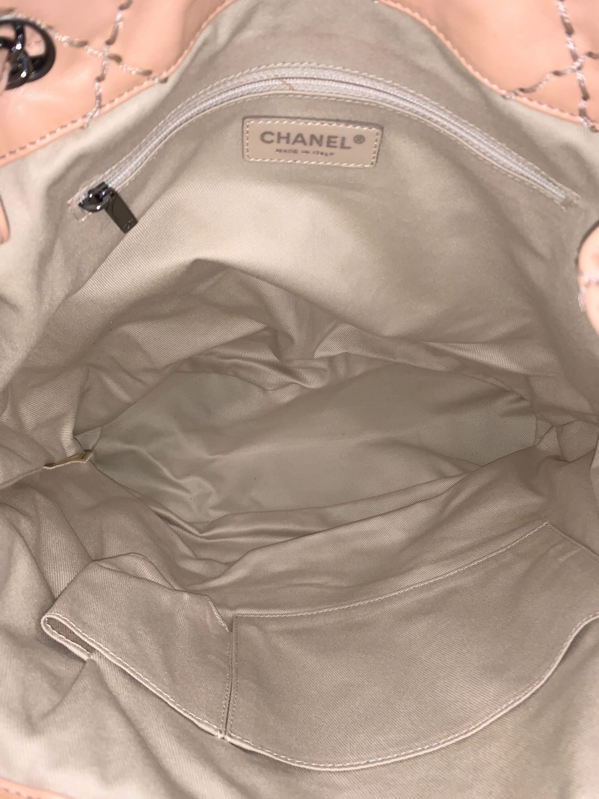 Secchiello Chanel Expandable in Pelle Salmone thumb