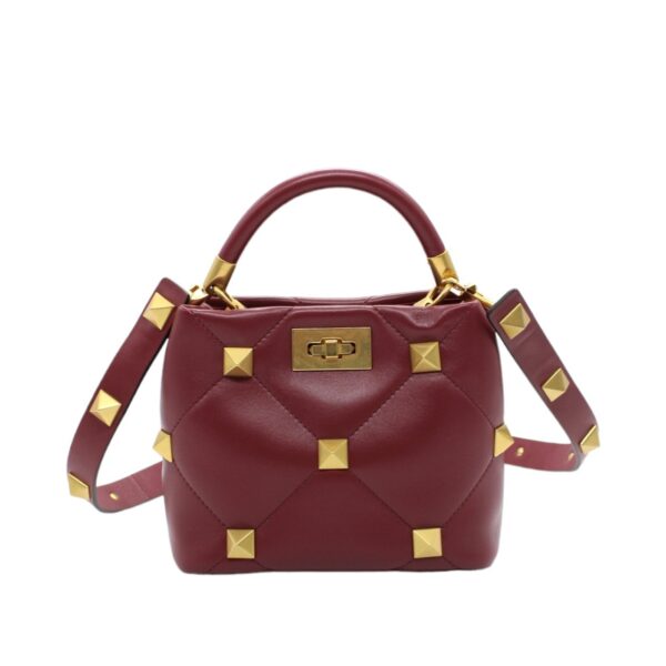 Borsa Valentino Tote Roman stud bordeaux