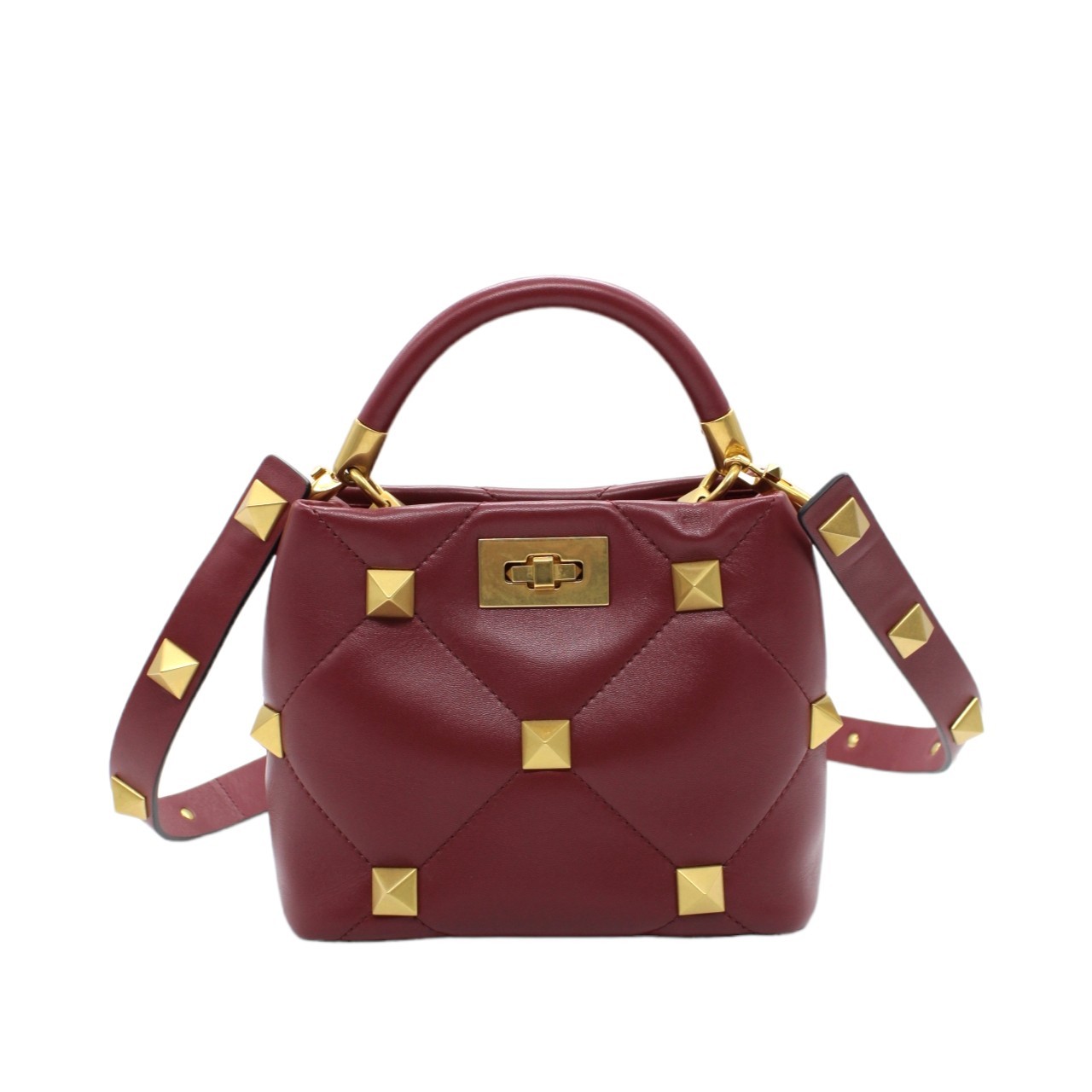 Borsa Valentino Tote Roman stud bordeaux thumb