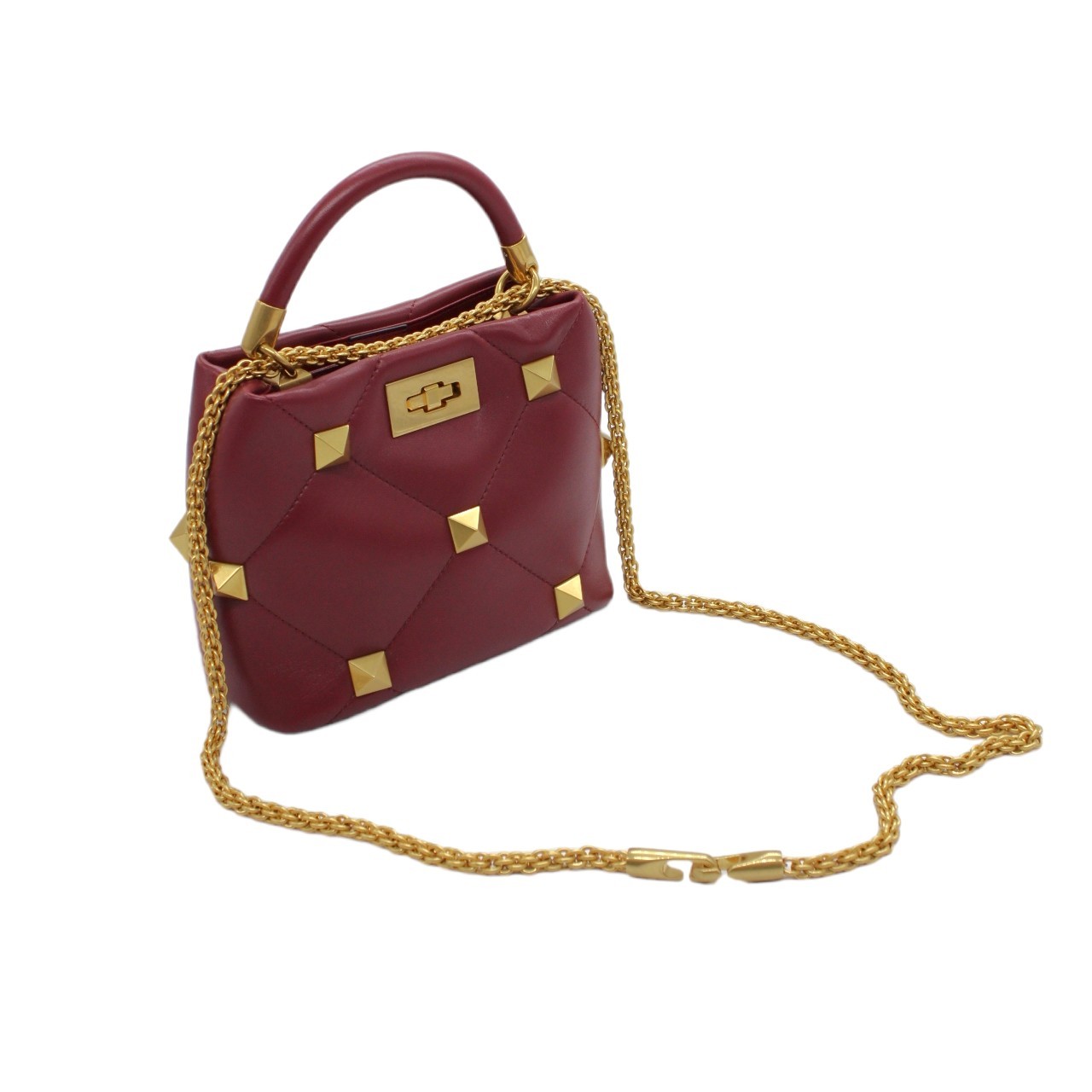 Borsa Valentino Tote Roman stud bordeaux thumb