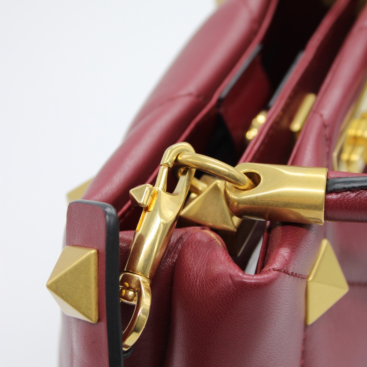 Borsa Valentino Tote Roman stud bordeaux thumb