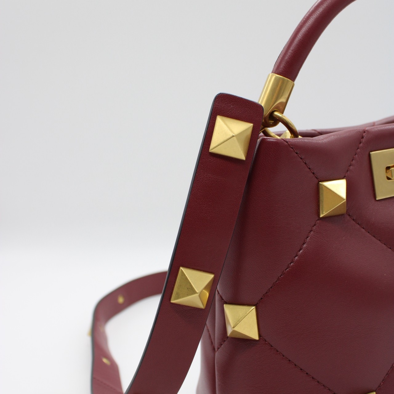 Borsa Valentino Tote Roman stud bordeaux thumb