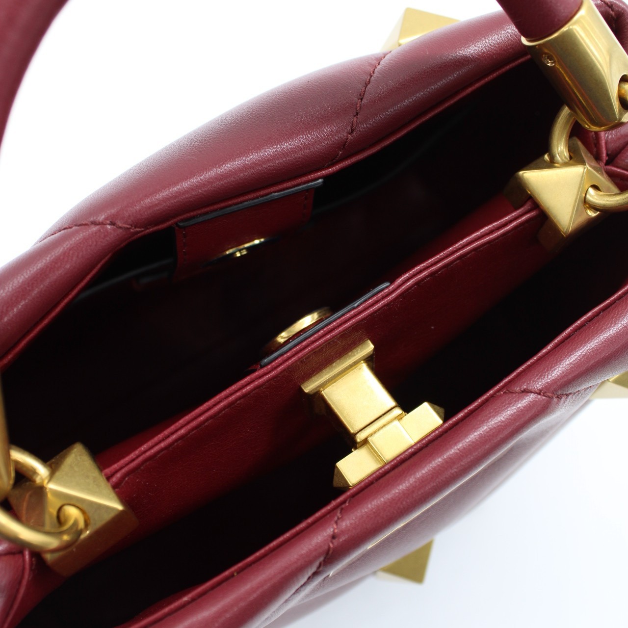 Borsa Valentino Tote Roman stud bordeaux thumb