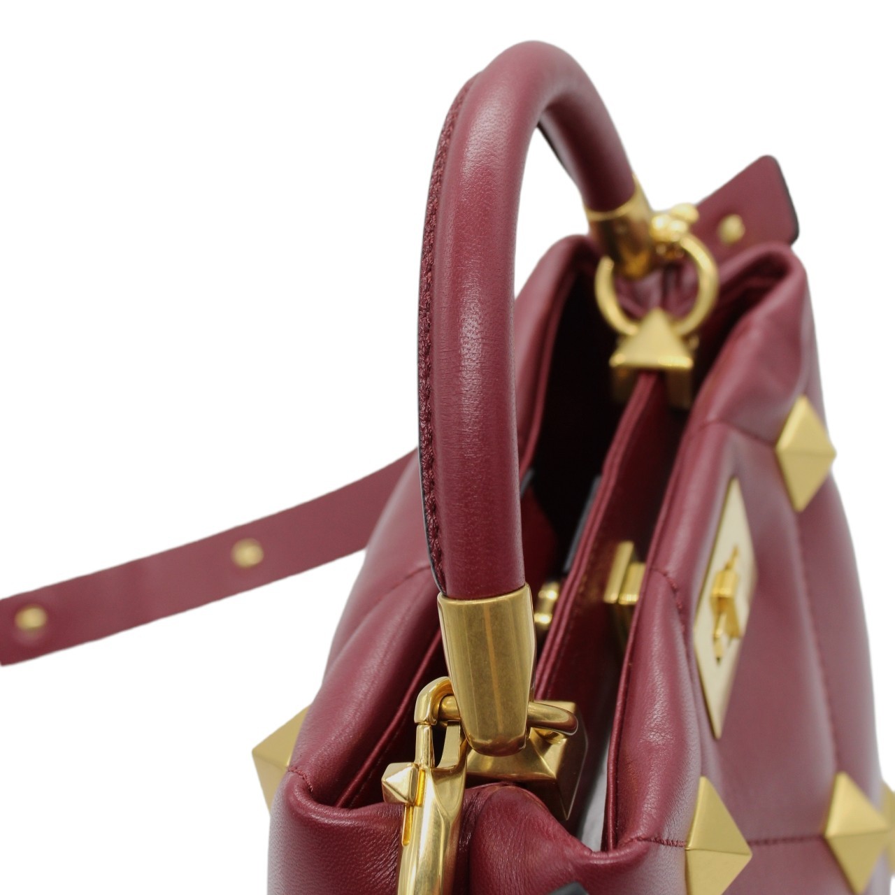 Borsa Valentino Tote Roman stud bordeaux thumb
