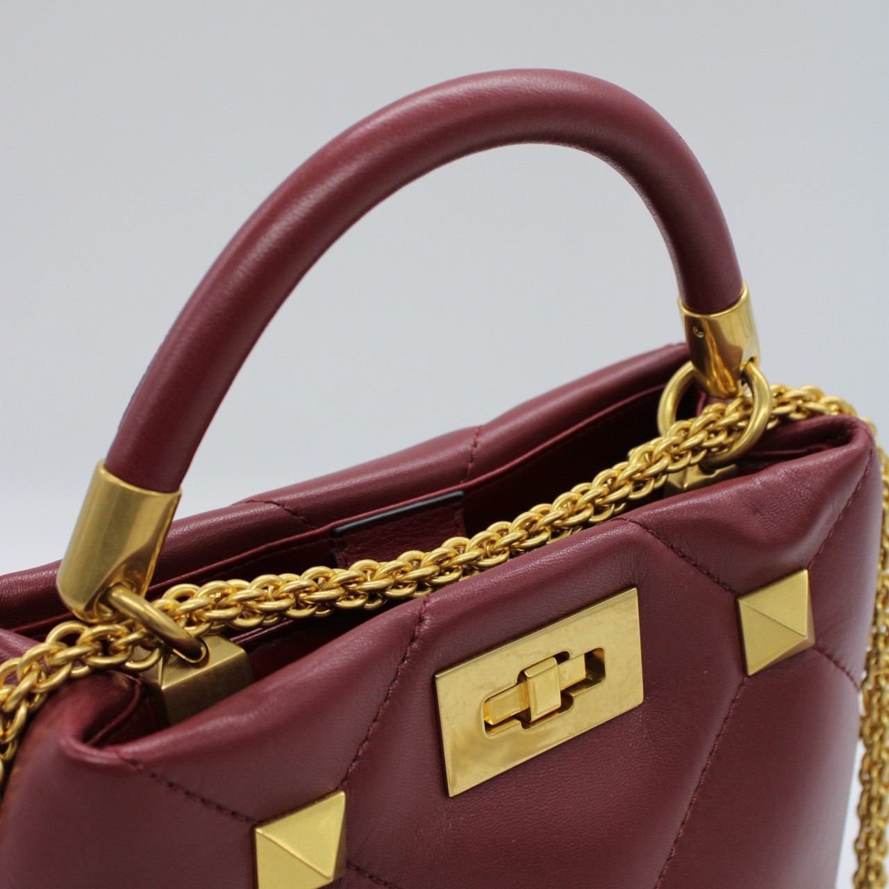 Borsa Valentino Tote Roman stud bordeaux thumb