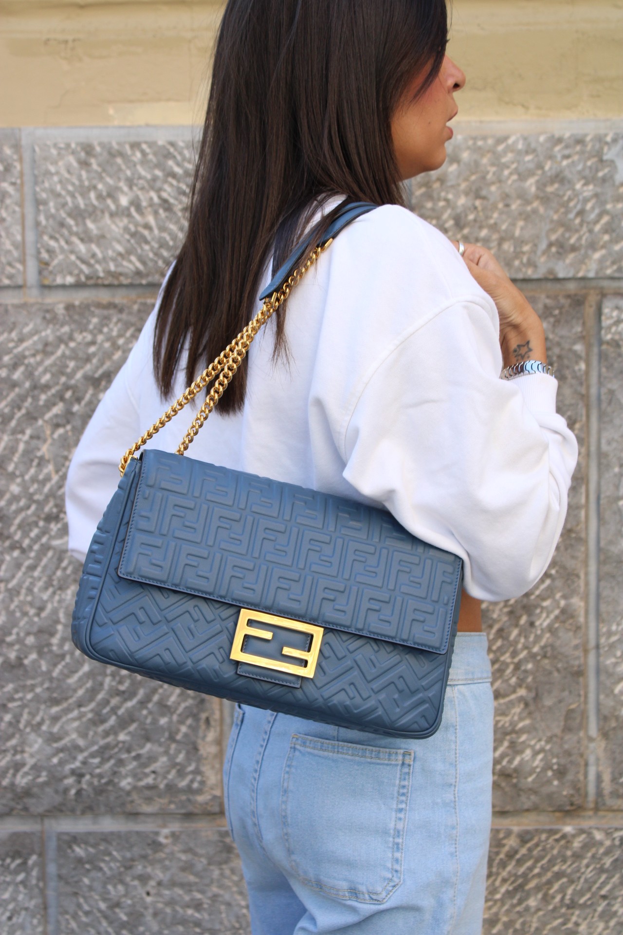 Borsa Fendi Baguette Chain Large Nappa thumb