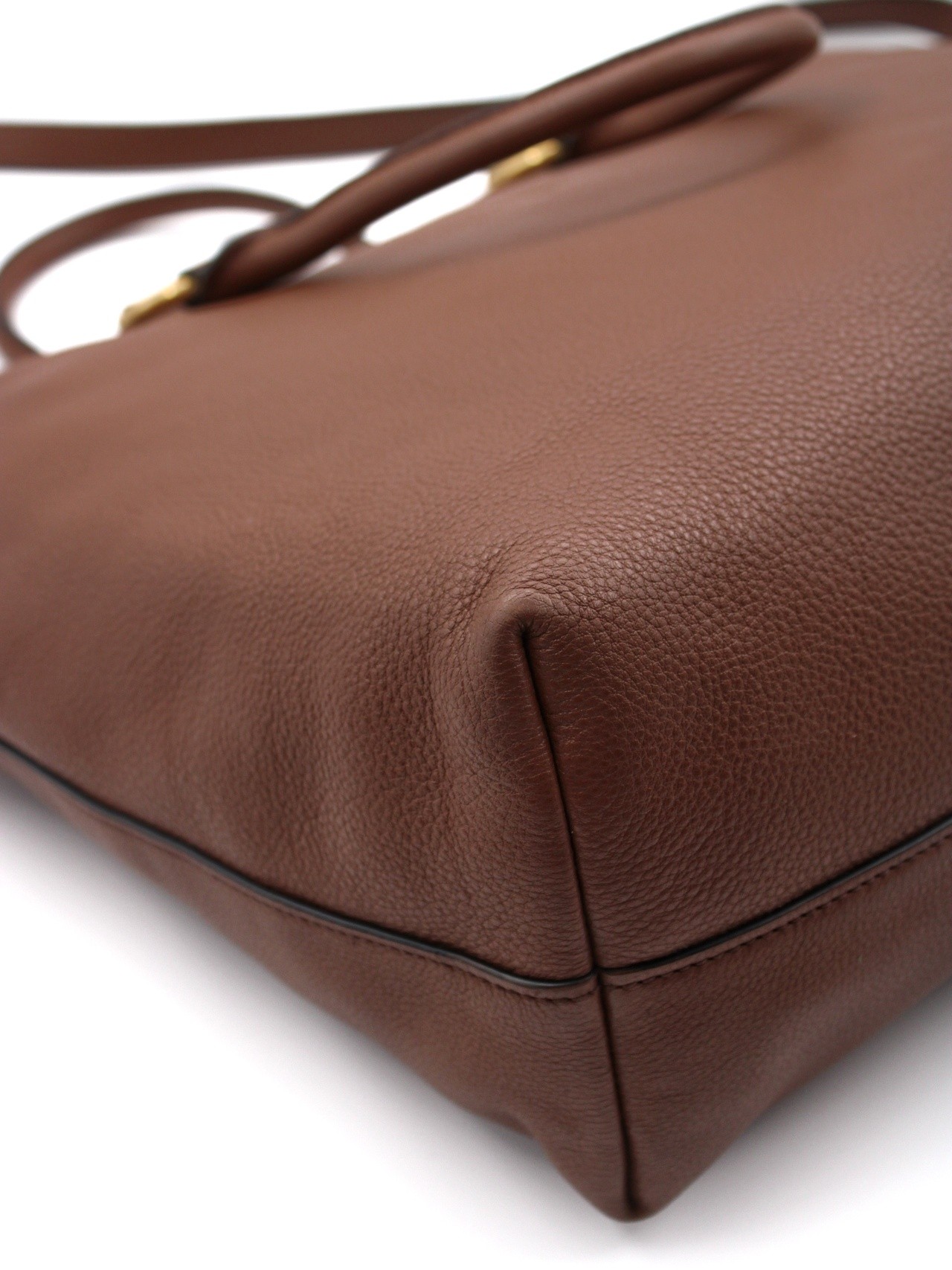 Shopper Prada in pelle martellata marrone thumb