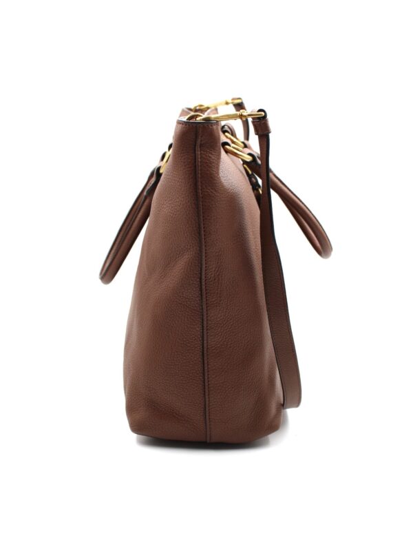 Shopper Prada in pelle martellata marrone