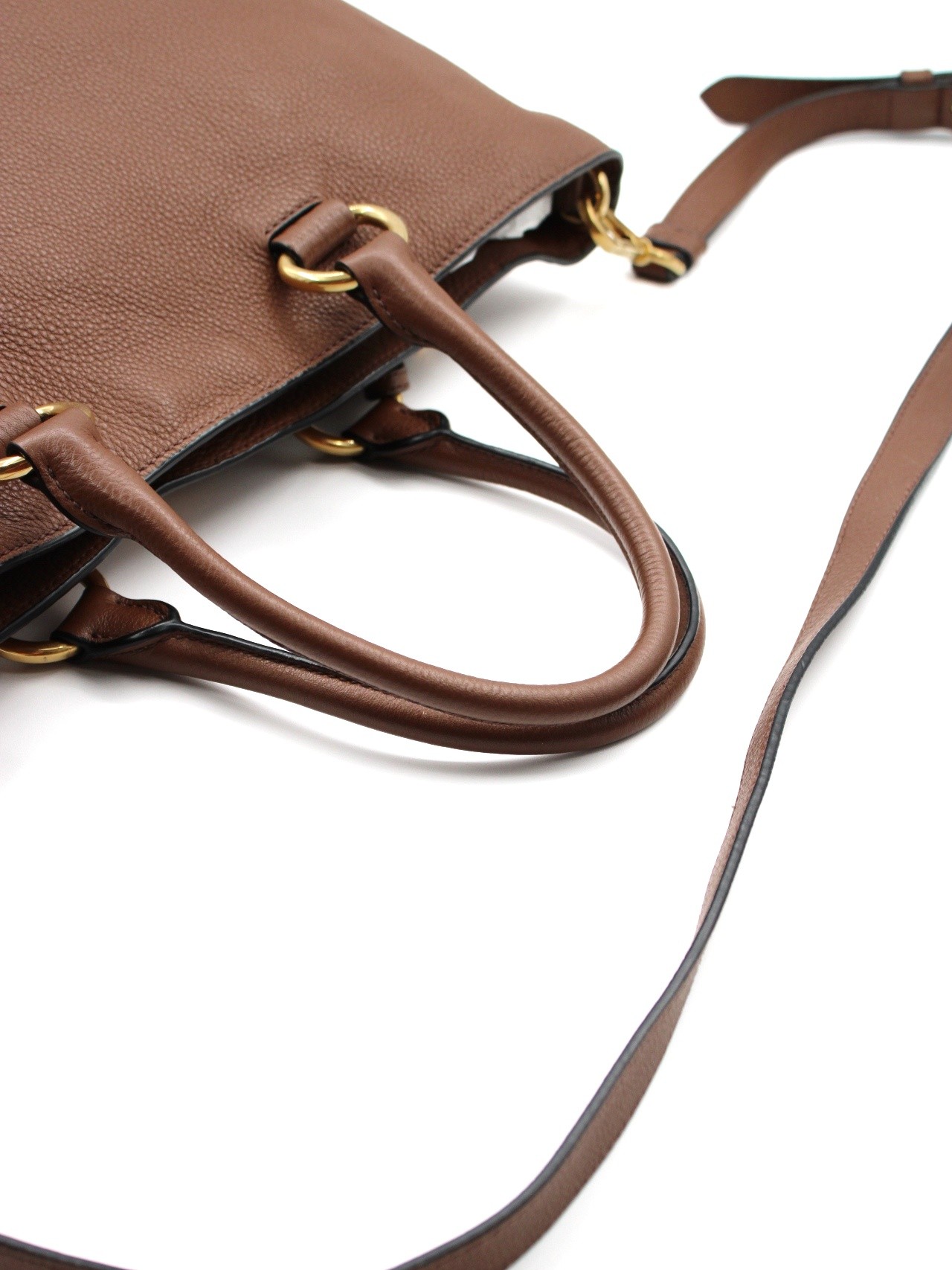 Shopper Prada in pelle martellata marrone thumb