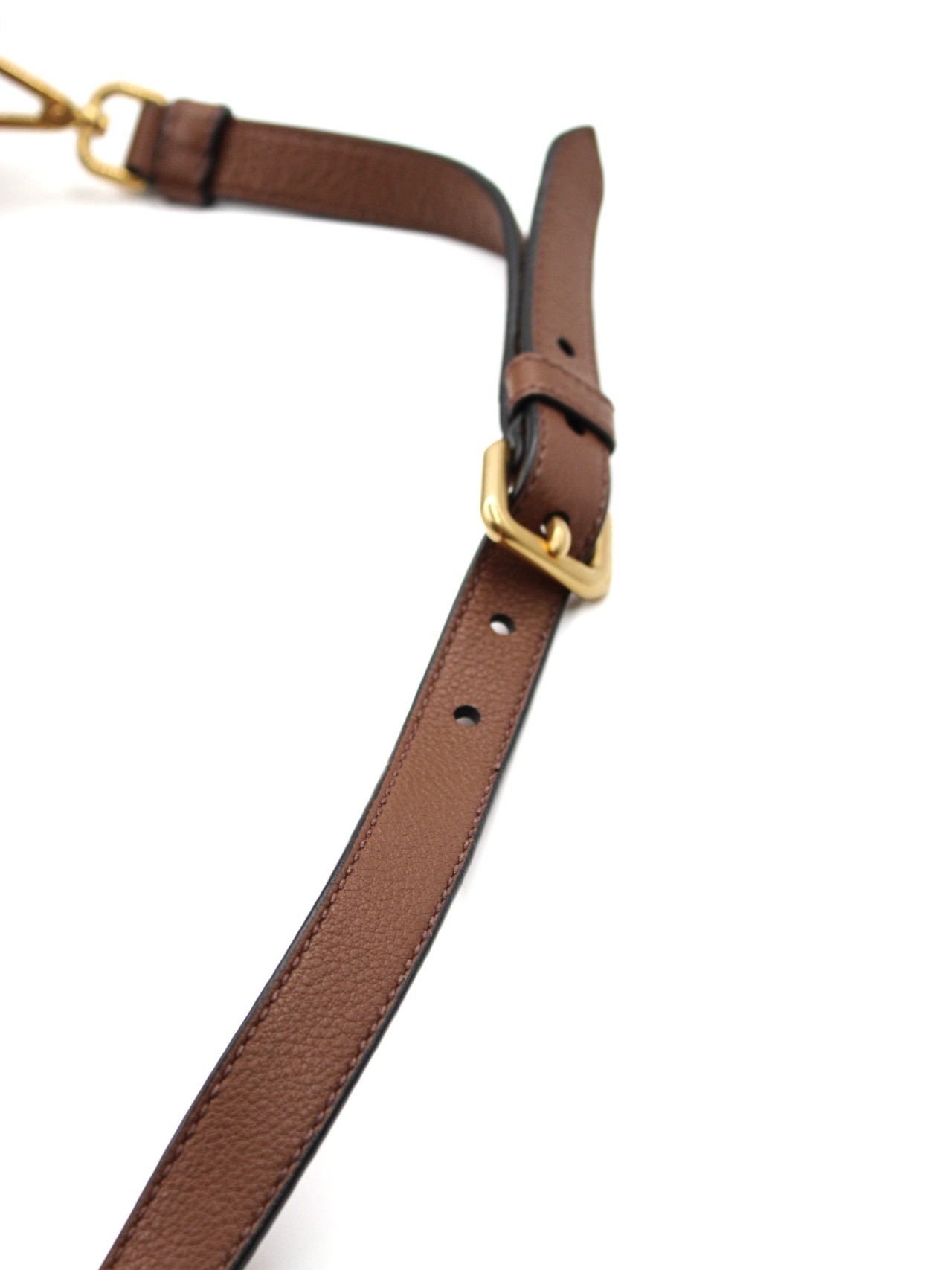 Shopper Prada in pelle martellata marrone thumb