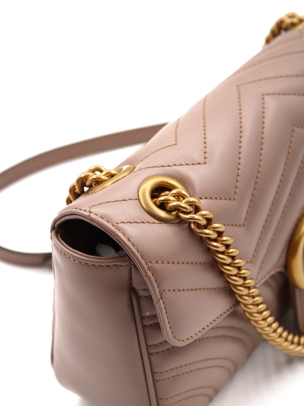 Borsa Gucci Marmont 26 in pelle color cipria thumb