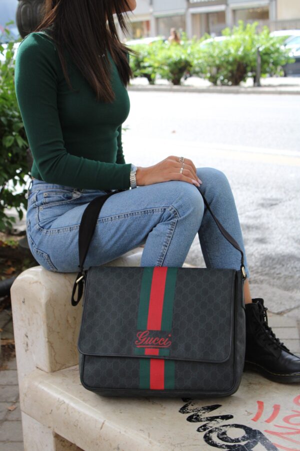 Tracolla Gucci GG Plus Web Messenger