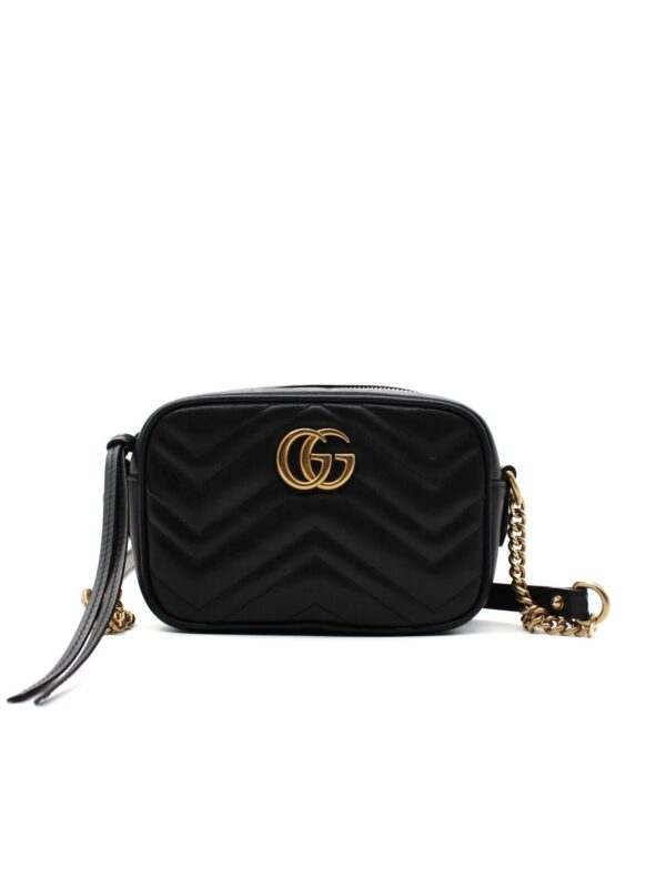 Borsa Gucci Mini Marmont in pelle nera