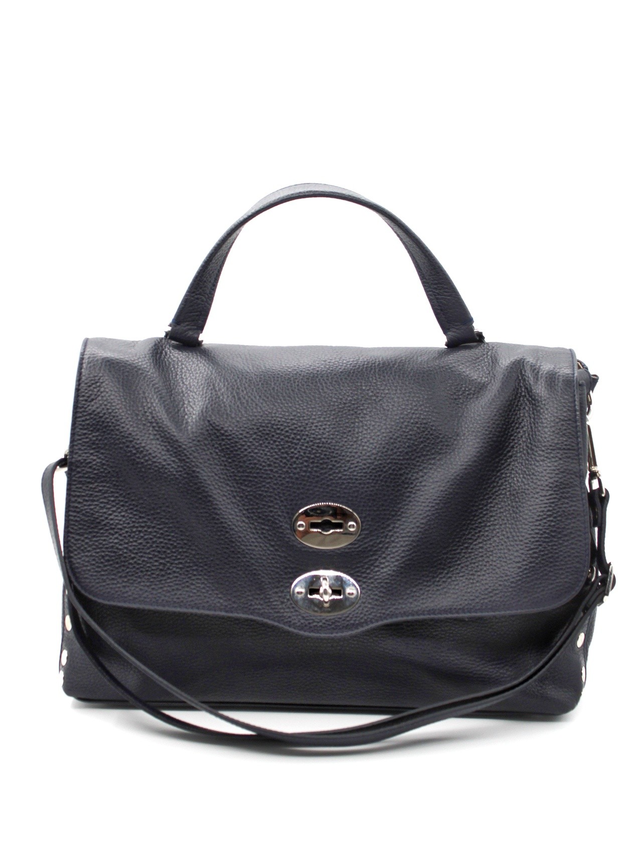 Borsa Zanellato postina M in pelle blu thumb