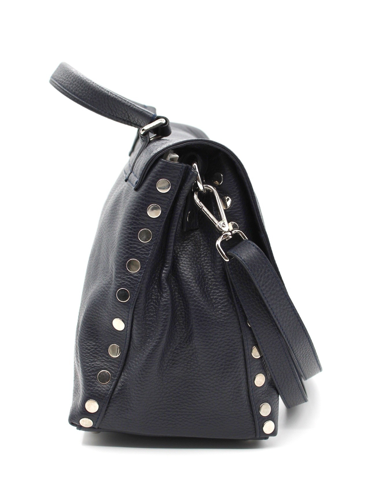 Borsa Zanellato postina M in pelle blu thumb