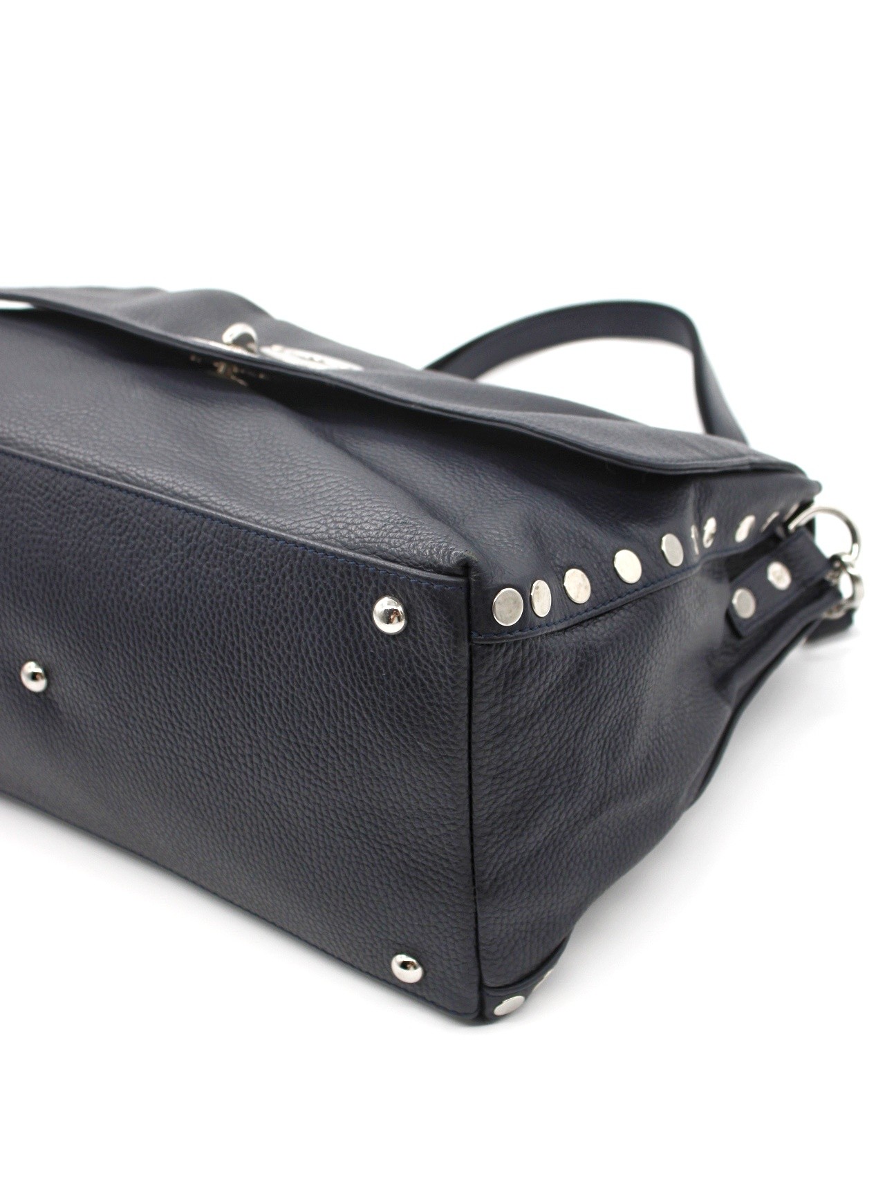 Borsa Zanellato postina M in pelle blu thumb