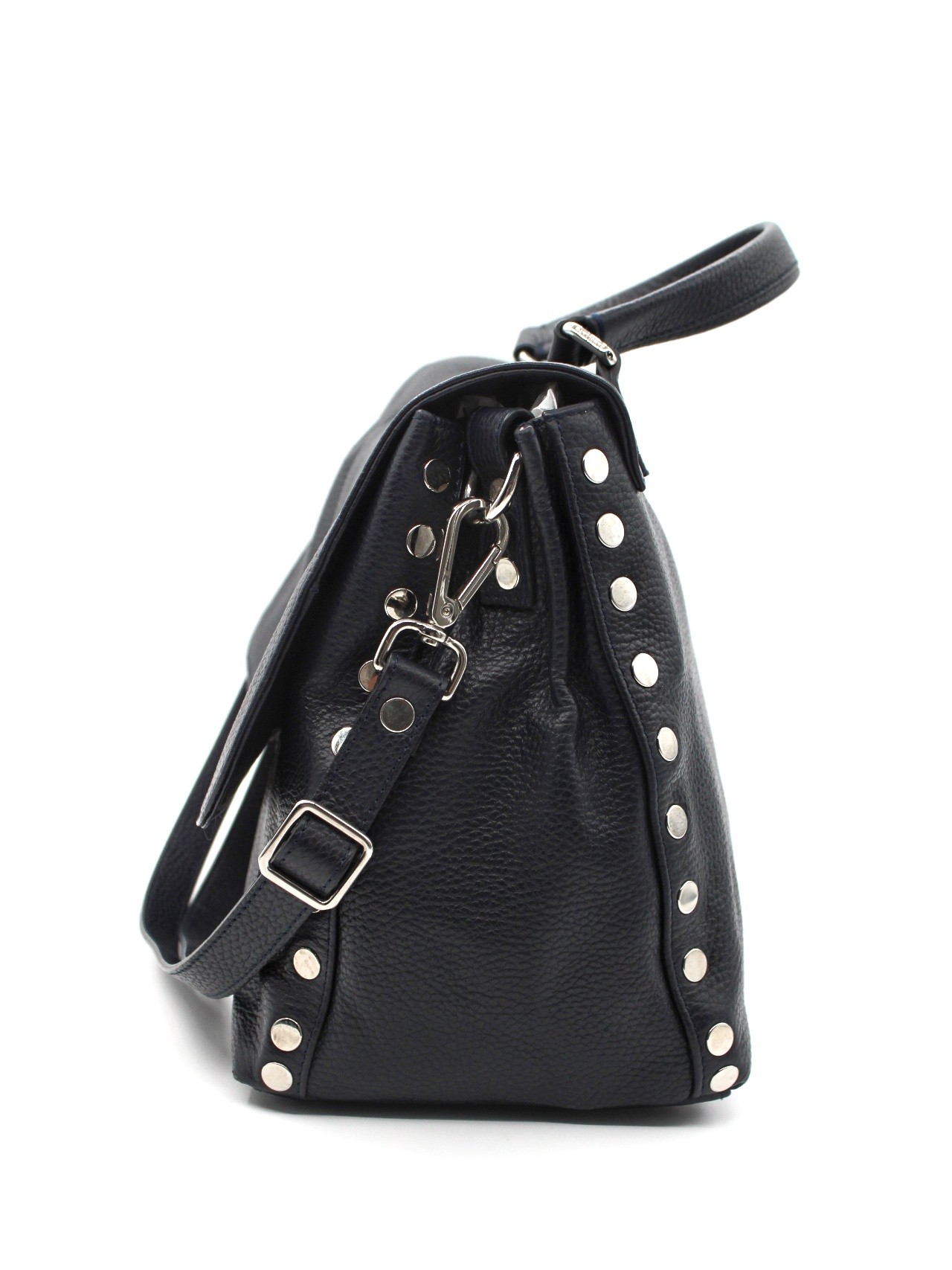 Borsa Zanellato postina M in pelle blu thumb