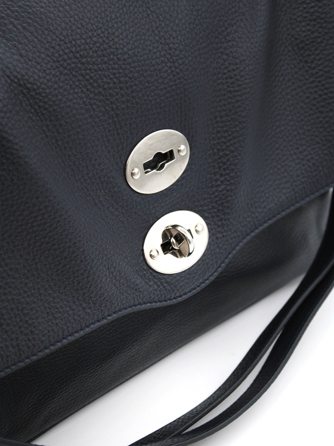 Borsa Zanellato postina M in pelle blu thumb