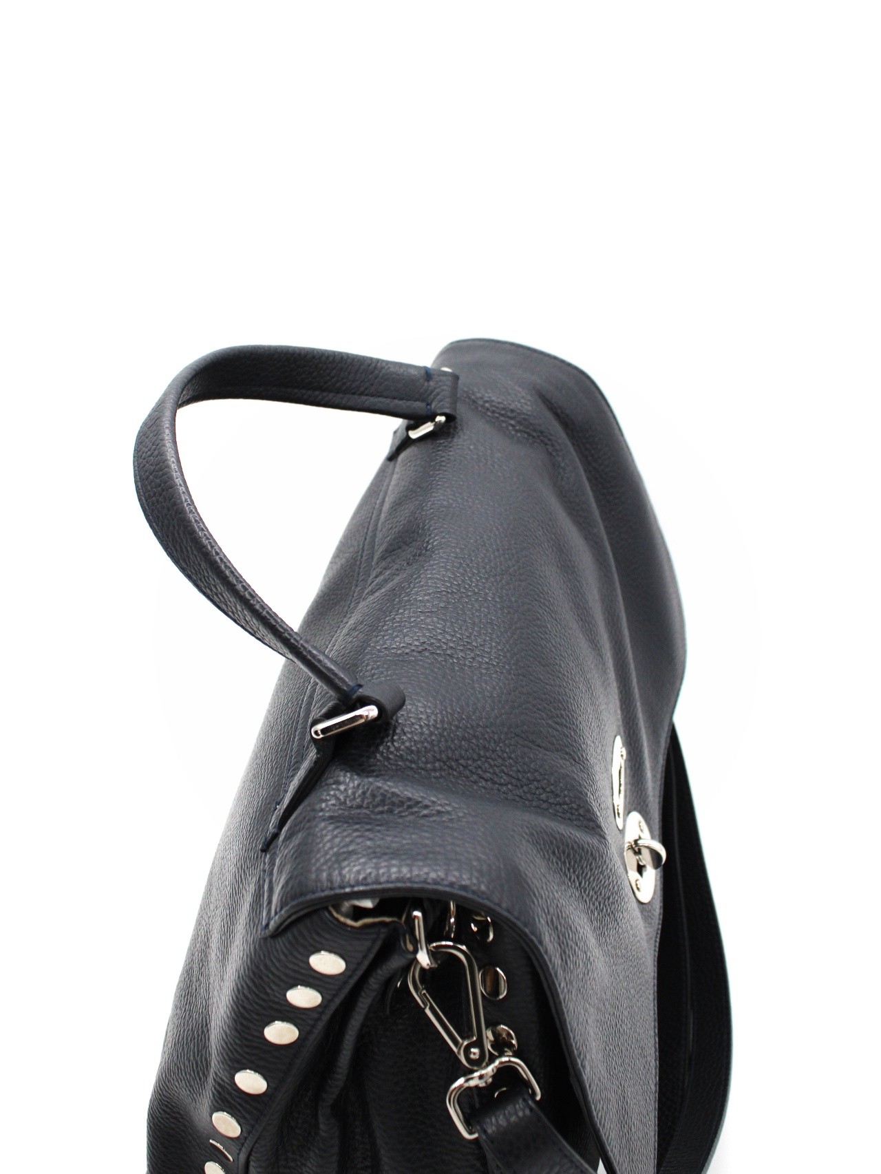 Borsa Zanellato postina M in pelle blu thumb