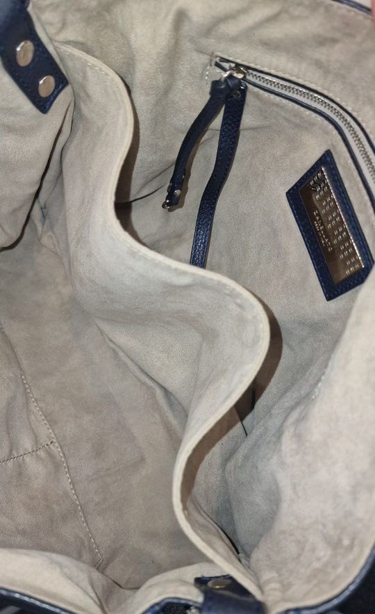 Borsa Zanellato postina M in pelle blu thumb
