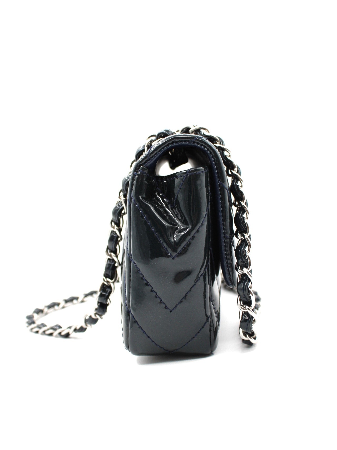Borsa Chanel Patent Chevron East West thumb