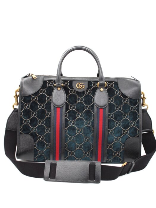 Borsa Gucci Duffle GG velvet blue