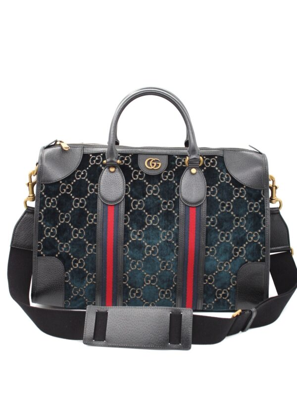Borsa Gucci Duffle GG velvet blue