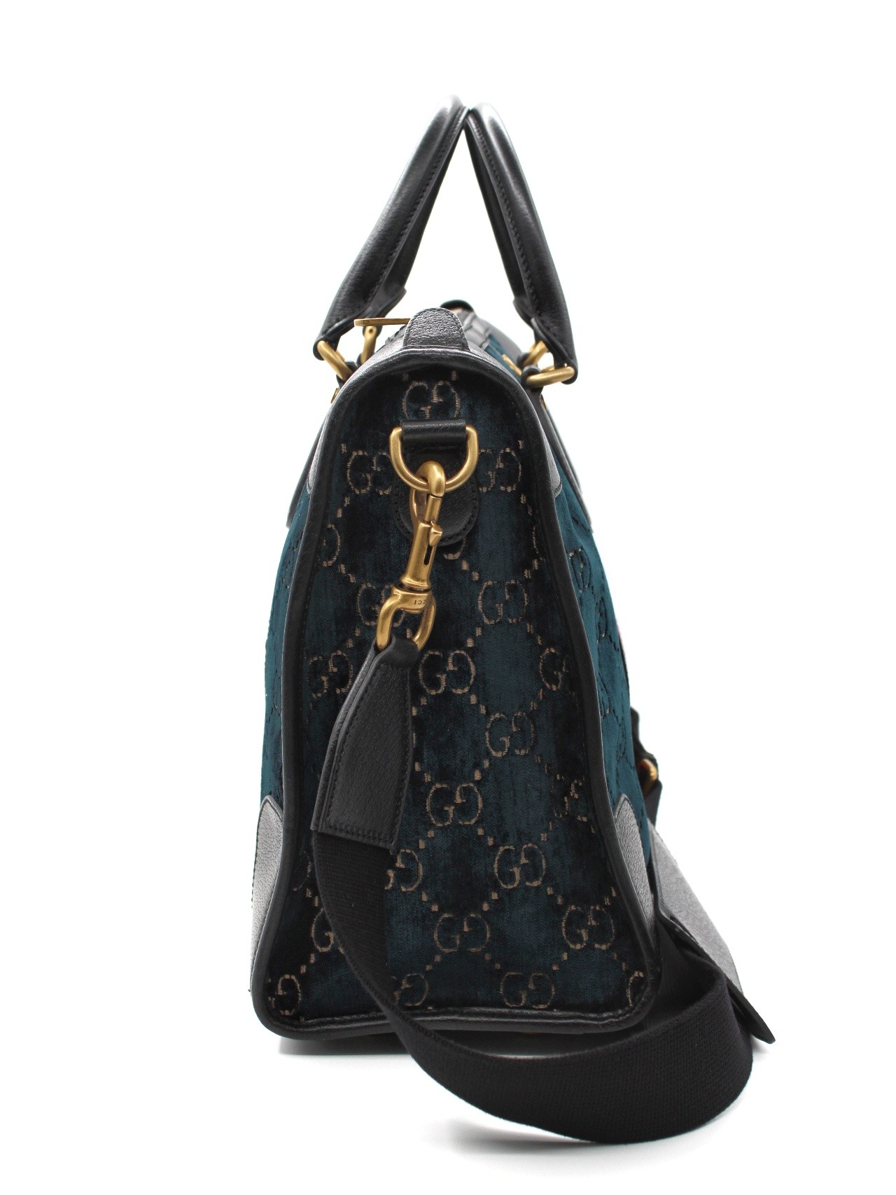 Borsa Gucci Duffle GG velvet blue thumb