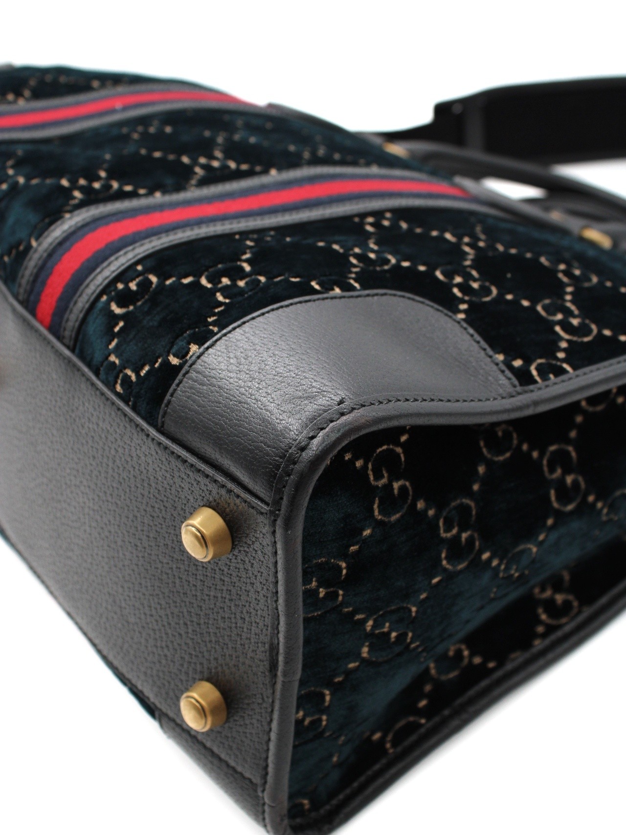Borsa Gucci Duffle GG velvet blue thumb
