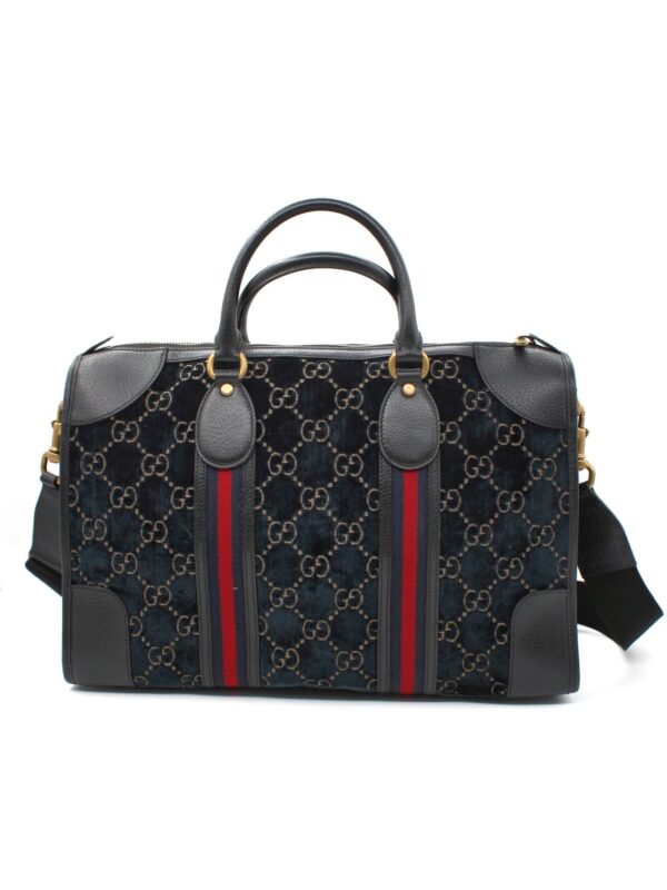 Borsa Gucci Duffle GG velvet blue