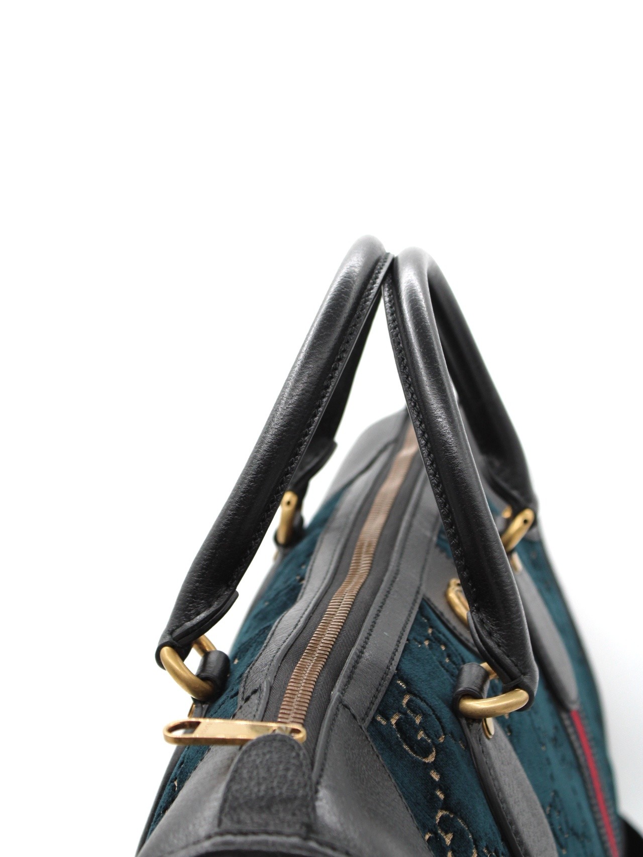 Borsa Gucci Duffle GG velvet blue thumb