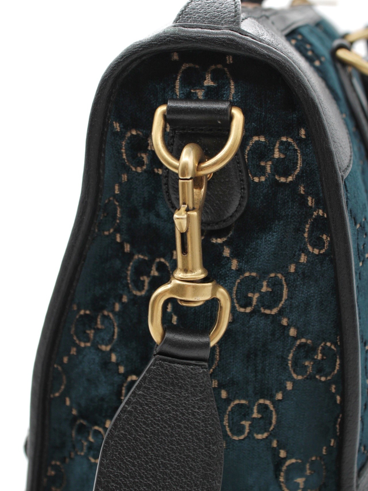 Borsa Gucci Duffle GG velvet blue thumb