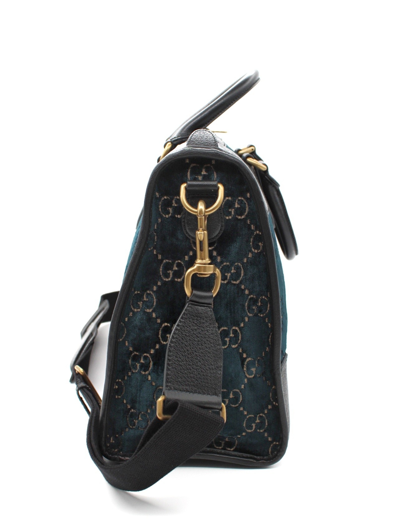 Borsa Gucci Duffle GG velvet blue thumb