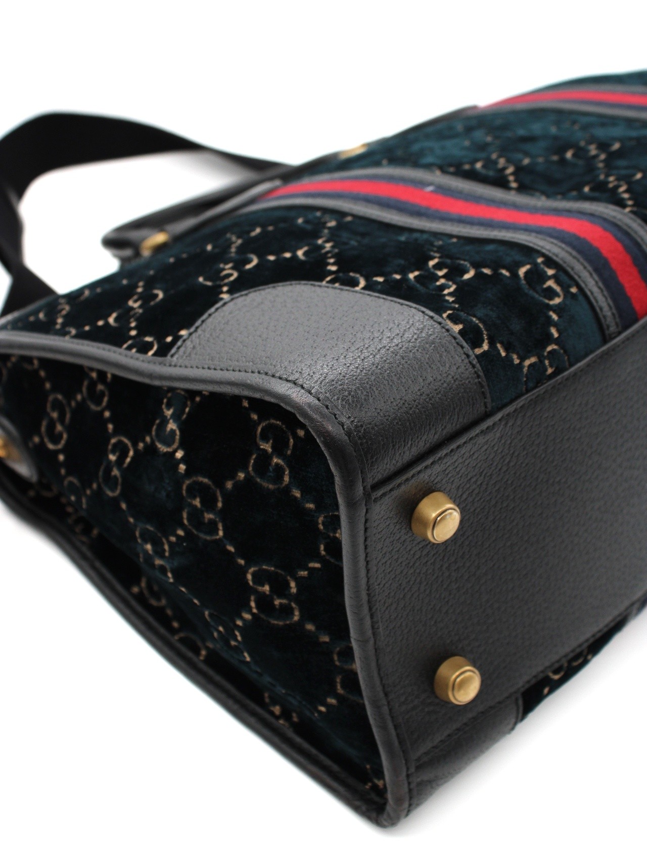 Borsa Gucci Duffle GG velvet blue thumb