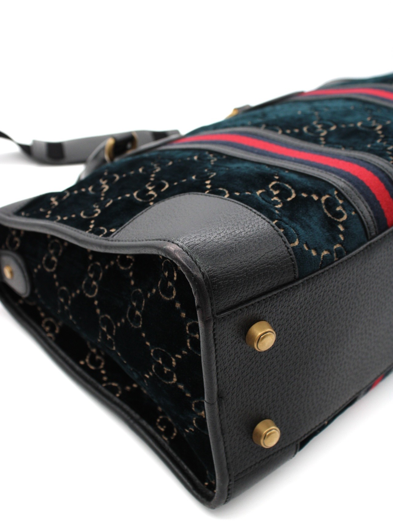 Borsa Gucci Duffle GG velvet blue thumb