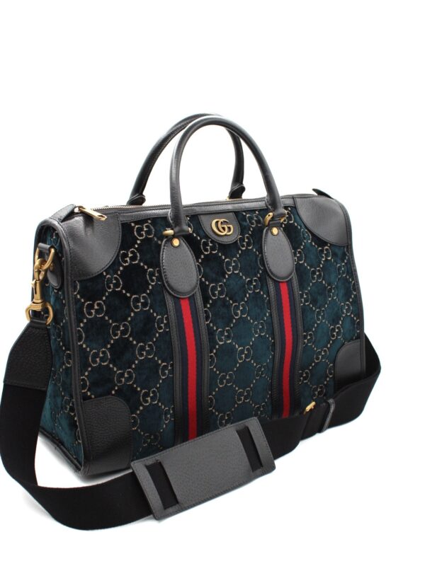 Borsa Gucci Duffle GG velvet blue