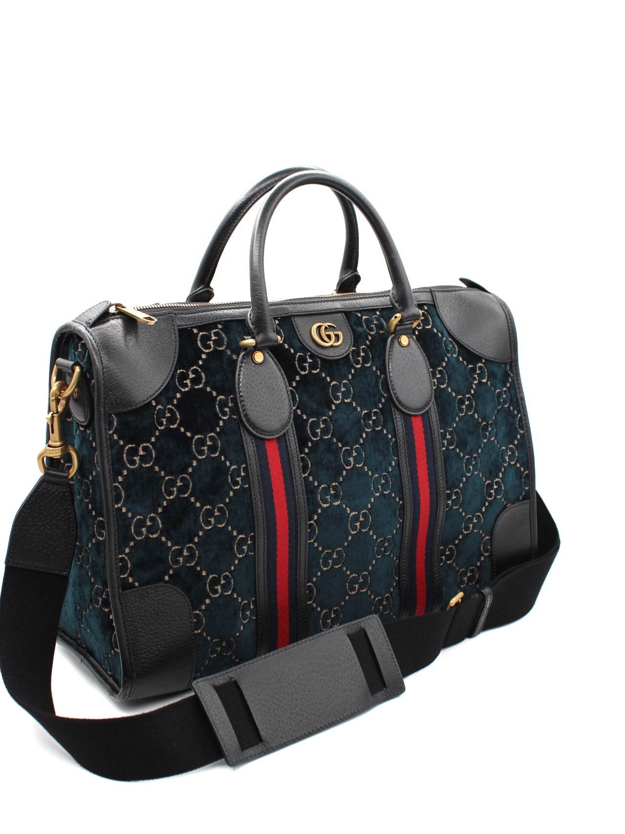 Borsa Gucci Duffle GG velvet blue thumb