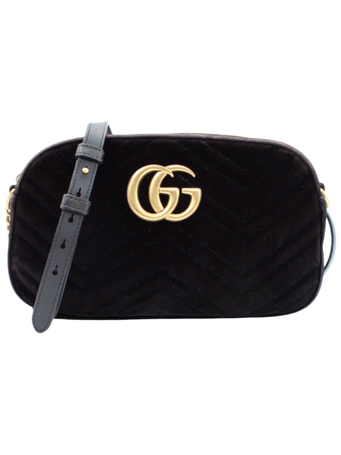 Tracolla Gucci Marmont in Velvet Nero thumb