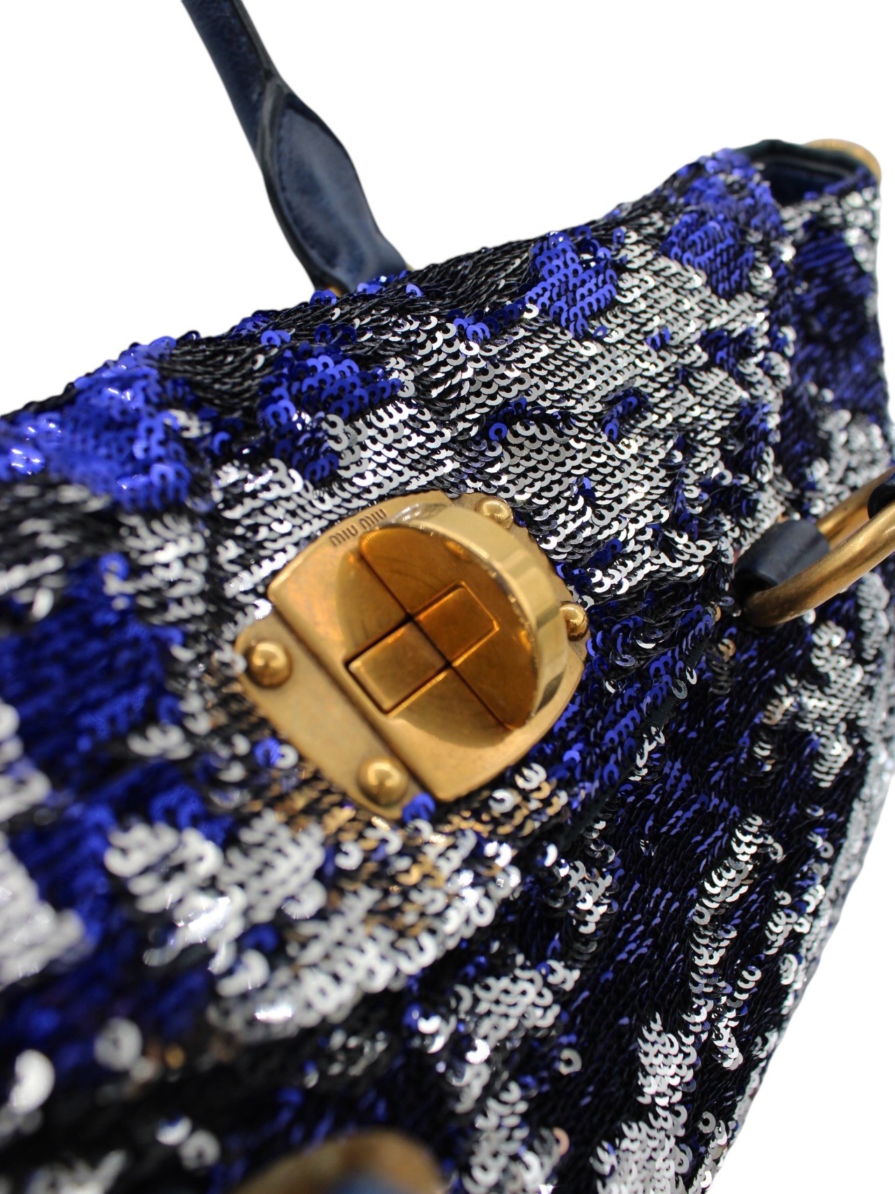 Borsa Miu Miu con Paillette Blu thumb
