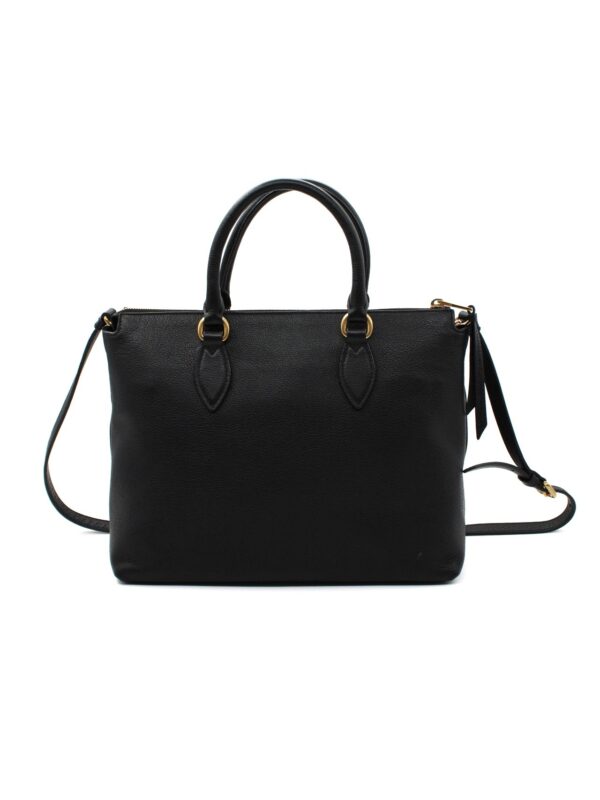 Shopper Prada nera in pelle martellata