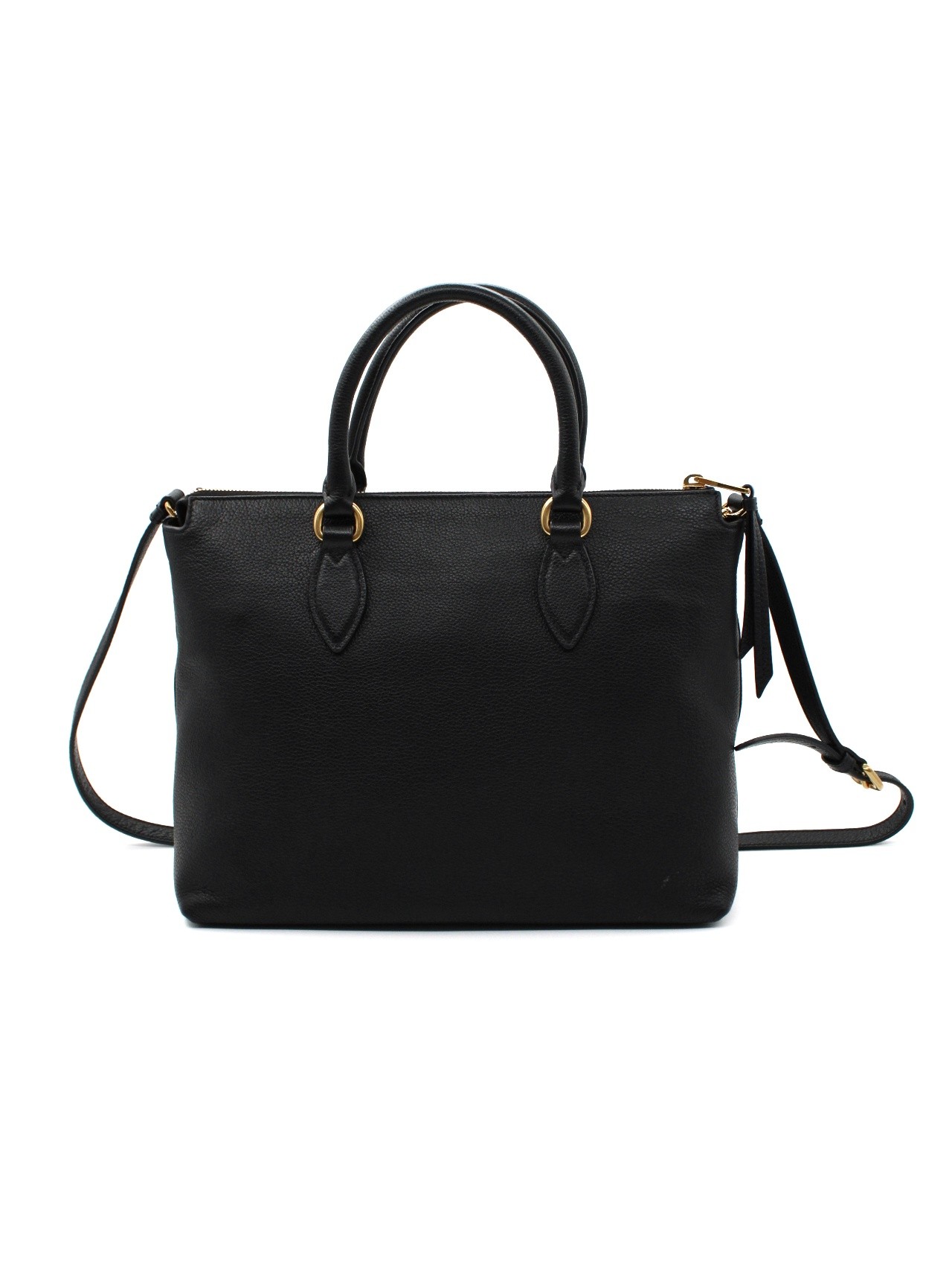 Shopper Prada nera in pelle martellata thumb