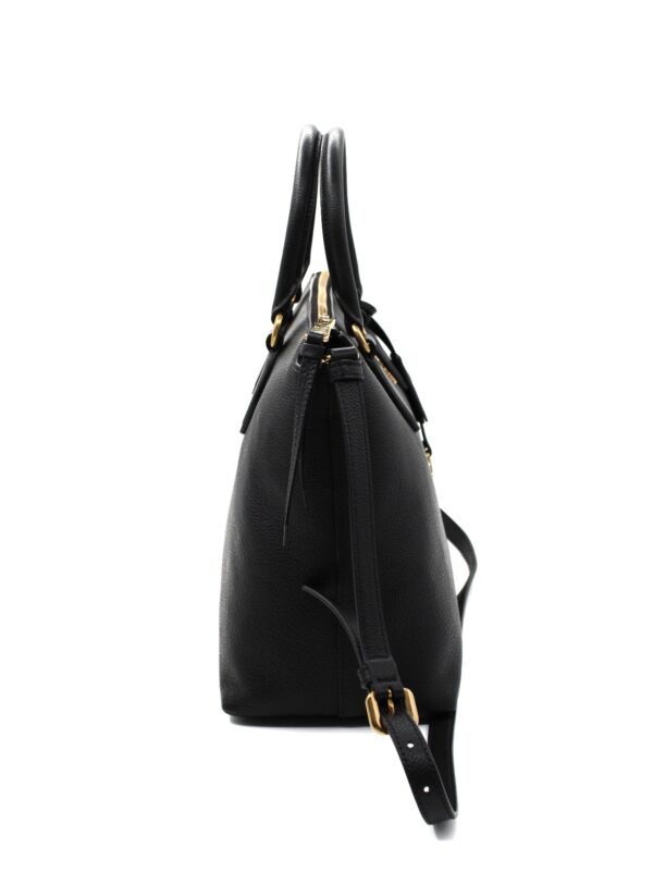 Shopper Prada nera in pelle martellata