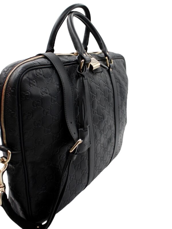Borsa Lavoro Gucci in Pelle Guccissima Nera